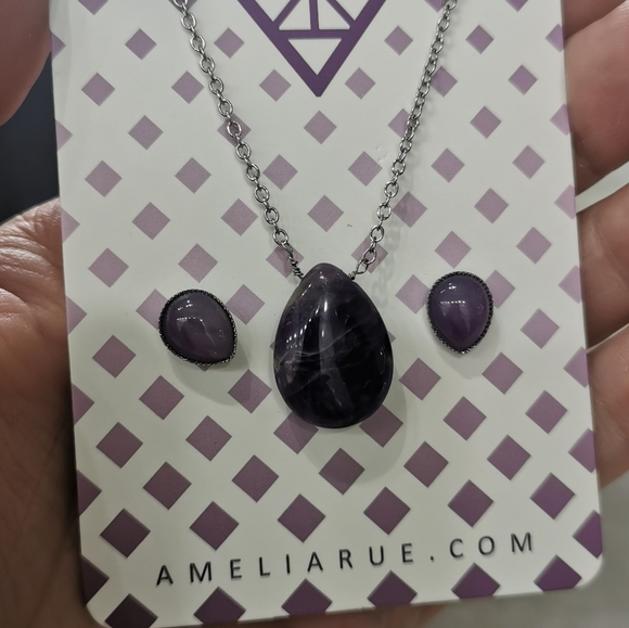 Amelia Rue Natural Amethyst Set BNIB - Picture 5 of 7